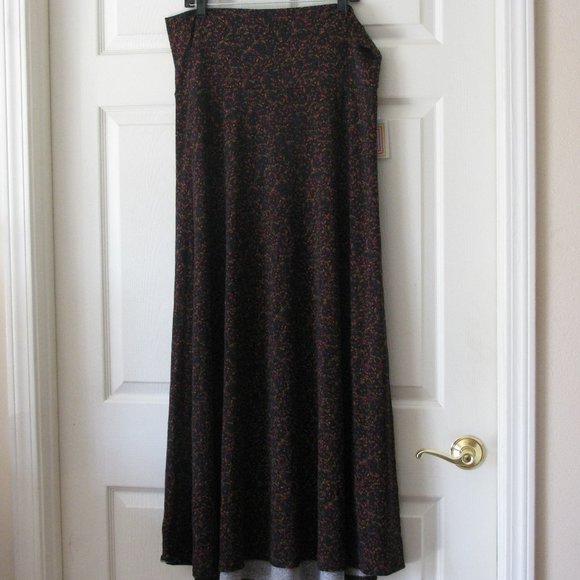 LuLaRoe Dresses & Skirts - LuLaRoe Maxi Skirt XL NWT $48 Black with Small Floral Print Silky Flowy
